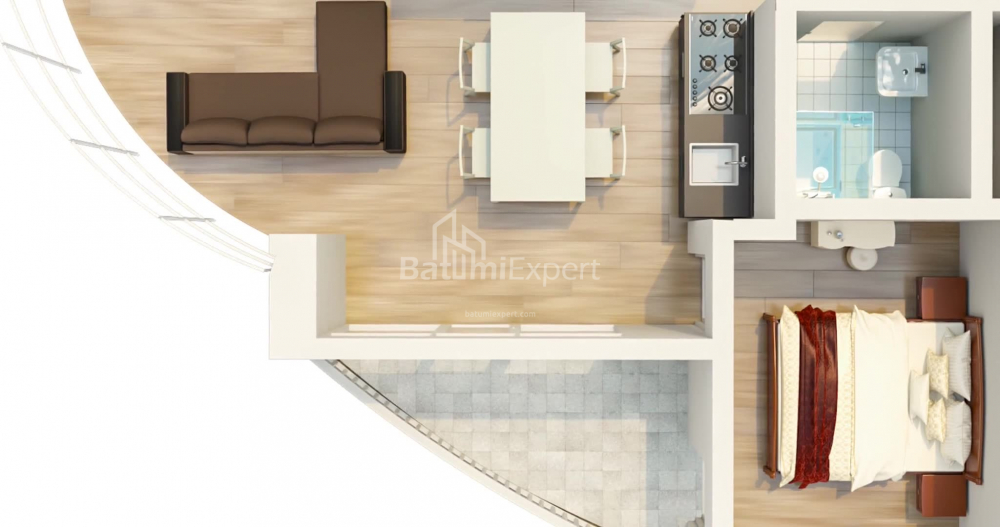 Daire 57.88 m² Daire - Mezgvarta, Chakvi, Gürcistan