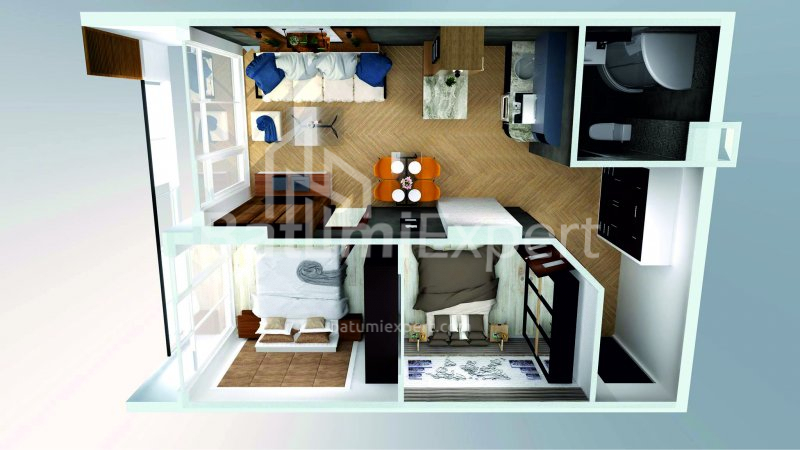 Daire 57.2 m² Daire - Lech ve Maria Kachinsky, Batumi, Gürcistan