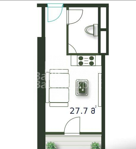 Daire 28 m² Daire - Şerif Khimshiashvili, Batumi, Gürcistan