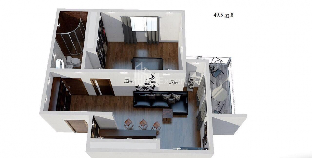 Daire 49 m² Daire - Yurievskaya, Batumi, Gürcistan