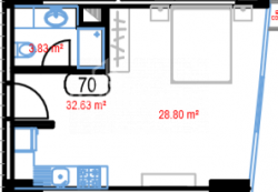Daire 32.63 m² Daire - Lech ve Maria Kachinsky, Batumi, Gürcistan