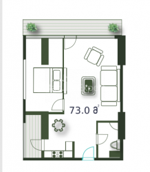 Daire 3-oda 73 m² - Şerif Khimshiashvili, Batumi