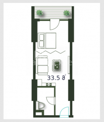 Daire 1-oda 33.5 m² - Şerif Khimshiashvili, Batumi