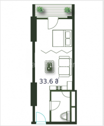 Daire 1-oda 33.6 m² - Şerif Khimshiashvili, Batumi