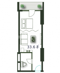 Daire 33.6 m² Daire - Şerif Khimshiashvili, Batumi, Gürcistan