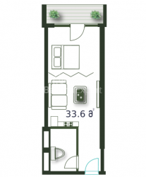 Daire 1-oda 33.6 m² - Şerif Khimshiashvili, Batumi