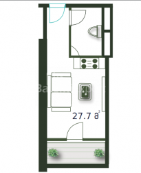 Daire 1-oda 27.7 m² - Şerif Khimshiashvili, Batumi