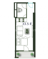 Daire 1-oda 33.5 m² - Şerif Khimshiashvili, Batumi