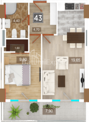 Daire 48 m² Daire - 26 Mayıs, Batumi, Gürcistan