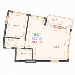 Emlak inşaat halinde 2-oda 55.7 m² - Lech ve Maria Kachinsky, Batumi