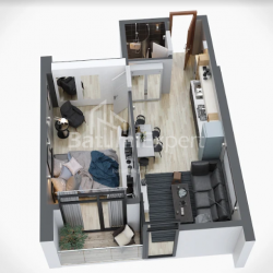Emlak inşaat halinde 43.2 m² Daire - Lech ve Maria Kachinsky, Batumi, Gürcistan