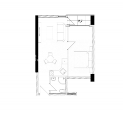 Emlak inşaat halinde 43.2 m² Daire - Lech ve Maria Kachinsky, Batumi, Gürcistan