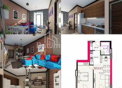 Daire 1-oda 53 m² - Yurievskaya, Batumi