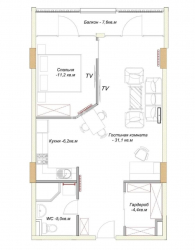 Daire 64.7 m² Daire - Kral Parnavaz, Batumi, Gürcistan