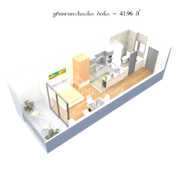 Daire 42 m² Daire - İlk Aranan Andrew, Kvariati, Gürcistan